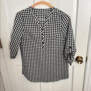 Black and White Checkered Women's Top